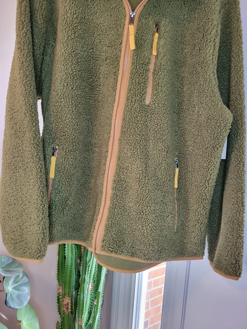 NEW George Full Zip Sherpa Forest‎ Olive Green One Pocket Jacket, Size Mens XL